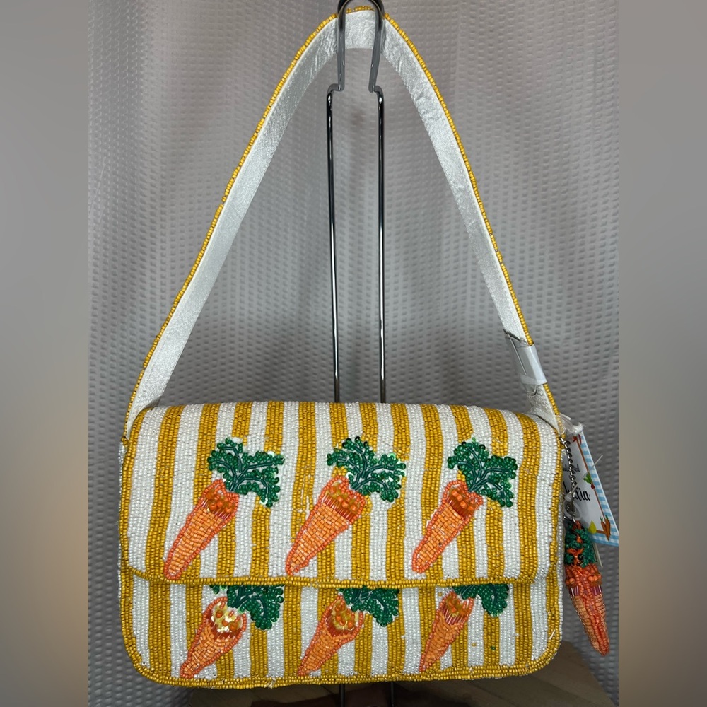 Viral Beaded Carrot Stripe Shoulder Bag!!